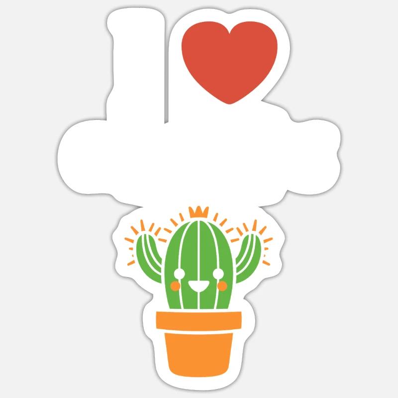 Cactus - Sticker taille S (10 x 10 cm) - blanc mat