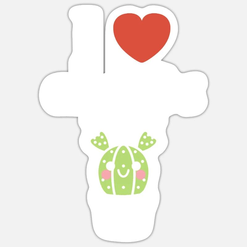 Cactus - Sticker taille S (10 x 10 cm) - blanc mat
