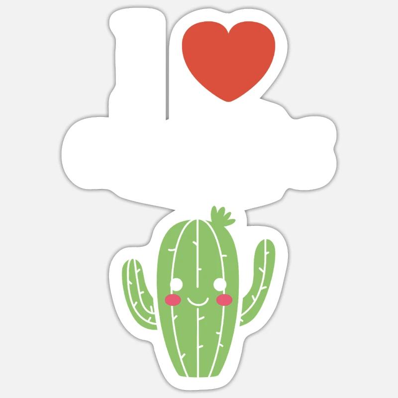 Cactus - Sticker taille S (10 x 10 cm) - blanc mat