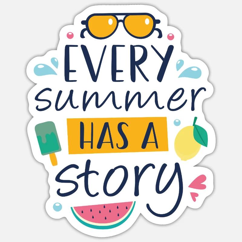 Chaque été a une histoire - Sticker taille S (10 x 10 cm) - blanc mat