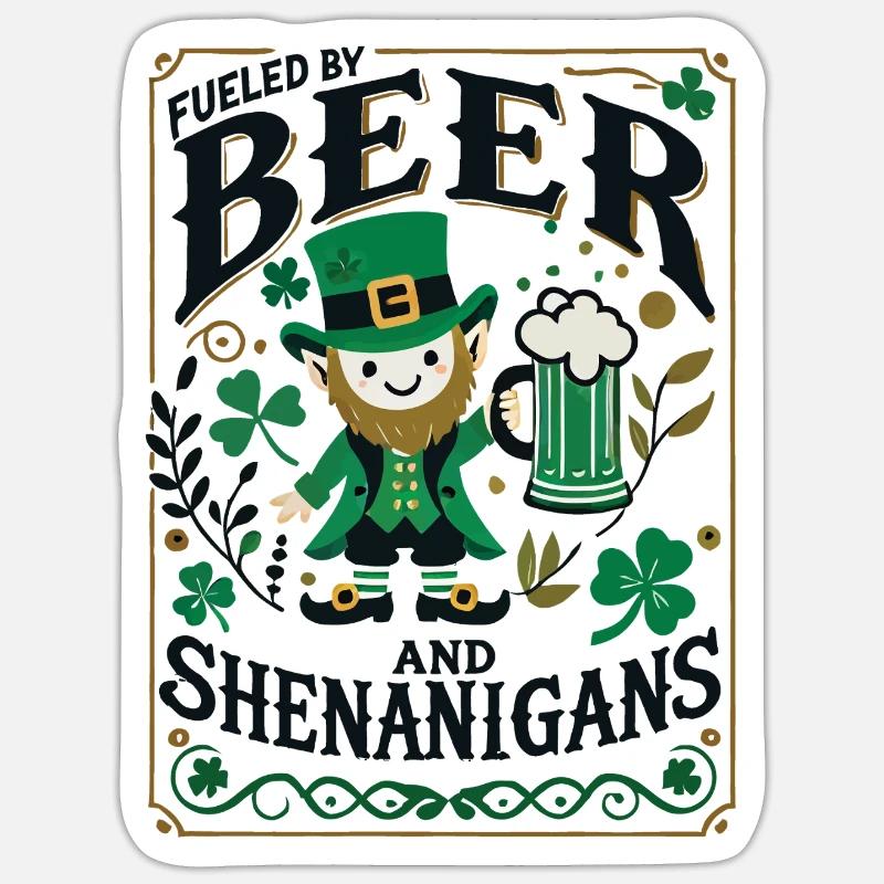 Saint-Patrick : Bière et manigances Sticker taille S (10 x 10 cm)