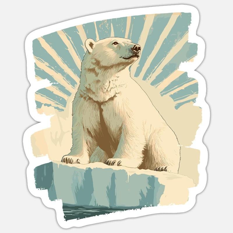 Eisbär - Sticker Größe S (10 x 10 cm) - Mattweiß