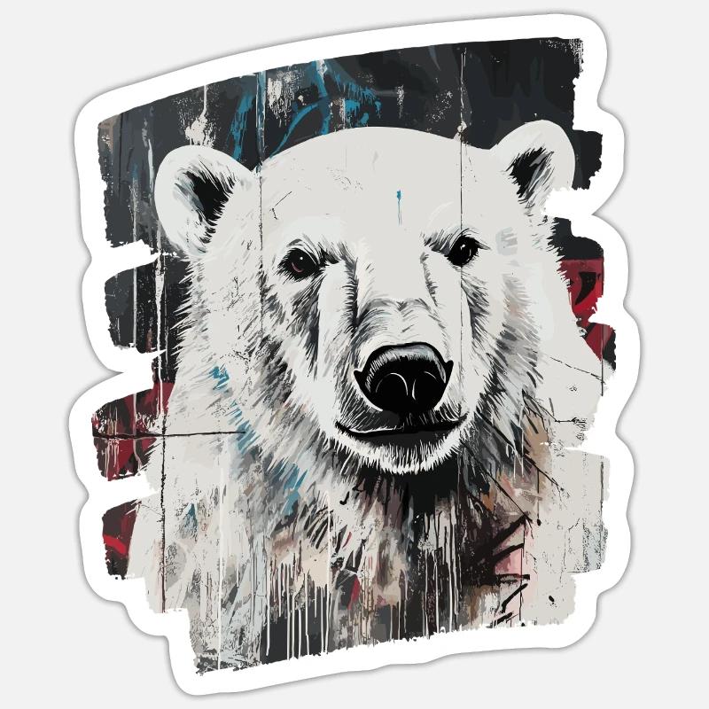 Eisbär - Sticker Größe S (10 x 10 cm) - Mattweiß