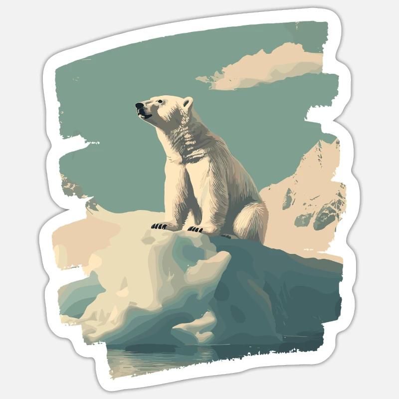 Eisbär - Sticker Größe S (10 x 10 cm) - Mattweiß
