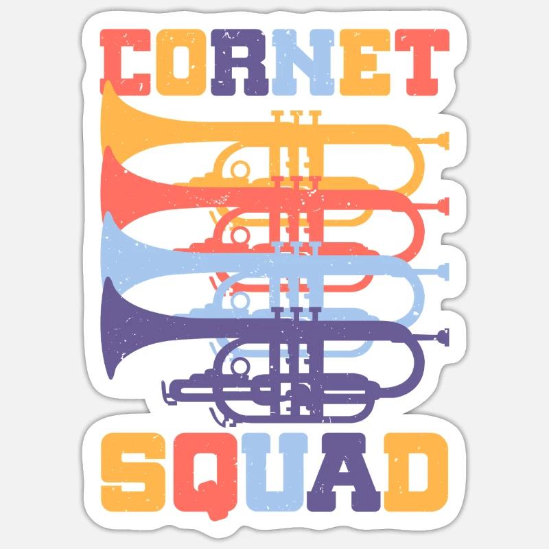 Cornet Cornet Joueur Cornet Squad Sticker taille S (10 x 10 cm)