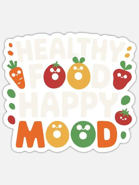 Gesunde Essgewohnheiten für Kinder Essen Sie grün - Sticker Größe S (10 x 10 cm) - Mattweiß