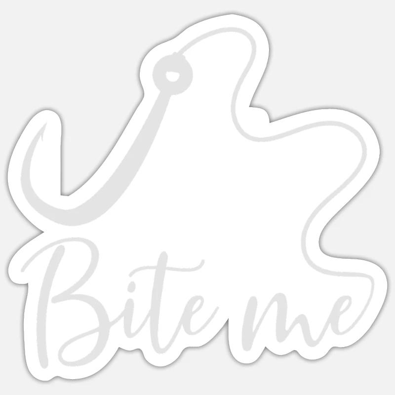 Bite Me - Sticker Größe S (10 x 10 cm) - Mattweiß