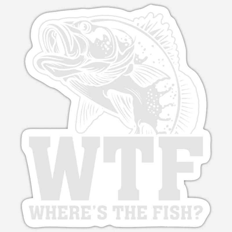 Where's The Fish - Sticker size S (10 x 10 cm) - white matte