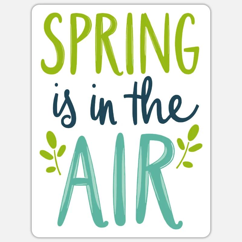 Le printemps est dans l’air - Sticker taille S (10 x 10 cm) - blanc mat