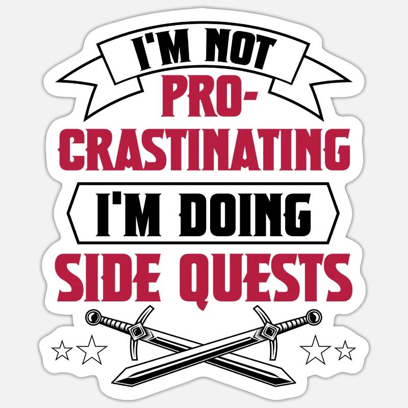Procrastiner2 - Sticker taille S (10 x 10 cm) - blanc mat