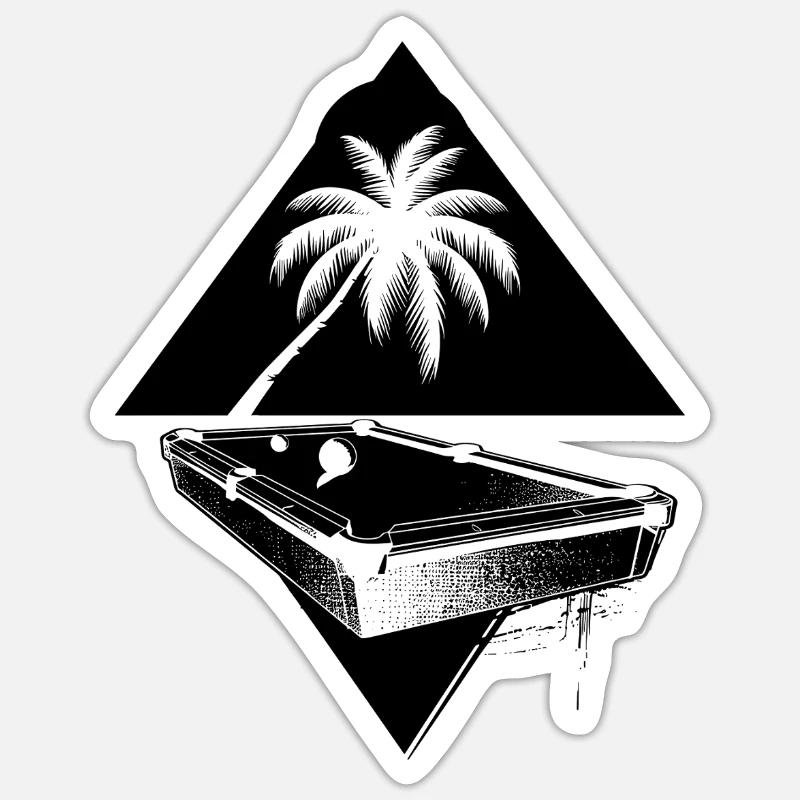 Billiards Drawing - Sticker size S (10 x 10 cm) - white matte