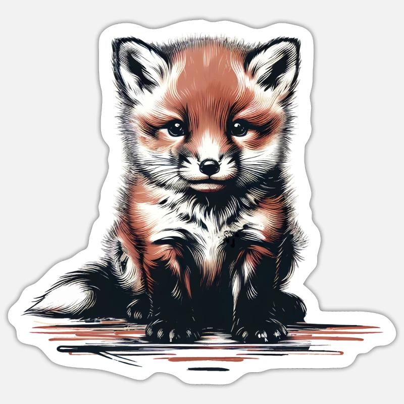 Fuchs Kinder Kind Sticker Größe S (10 x 10 cm)
