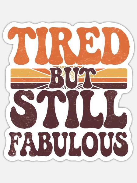 Retro-müdes, aber immer noch fabelhaftes, grooviges Design - Sticker Größe S (10 x 10 cm) - Mattweiß