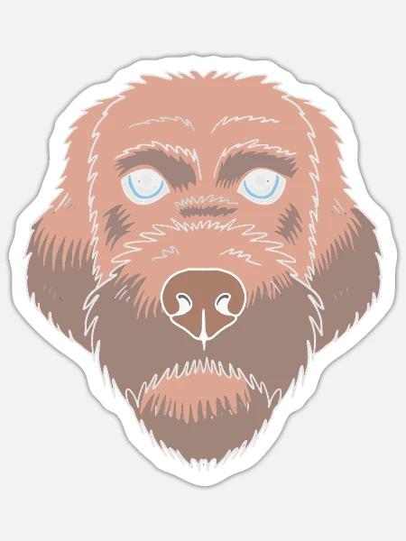 Griffon Hund - Sticker Größe S (10 x 10 cm) - Mattweiß
