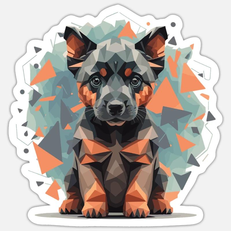 Low-Poly German Shepherd Sticker size S (10 x 10 cm)