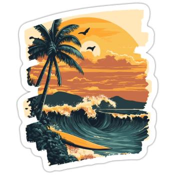 Hawaii Strand - Sticker Größe S (10 x 10 cm) - Mattweiß - Vorne