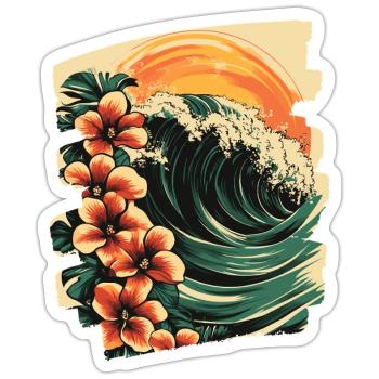 Hawaii Strand - Sticker Größe S (10 x 10 cm) - Mattweiß - Vorne