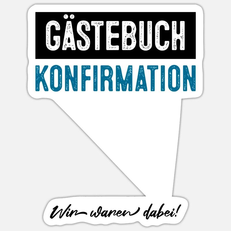 Gästebuch Konfirmation - Sticker Größe S (10 x 10 cm) - Mattweiß