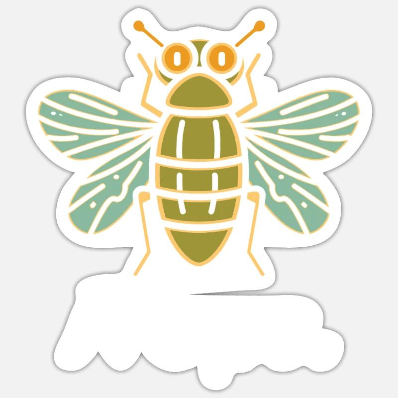 cigale - Sticker taille S (10 x 10 cm) - blanc mat