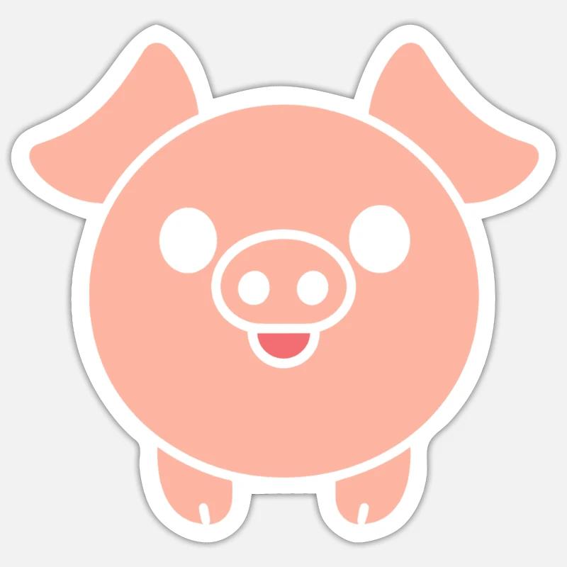 cochon - Sticker taille S (10 x 10 cm) - blanc mat