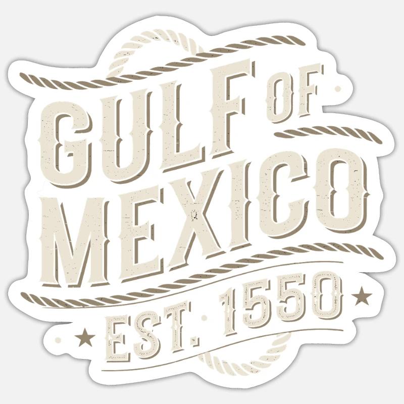 Golfe du Mexique - Sticker taille S (10 x 10 cm) - blanc mat