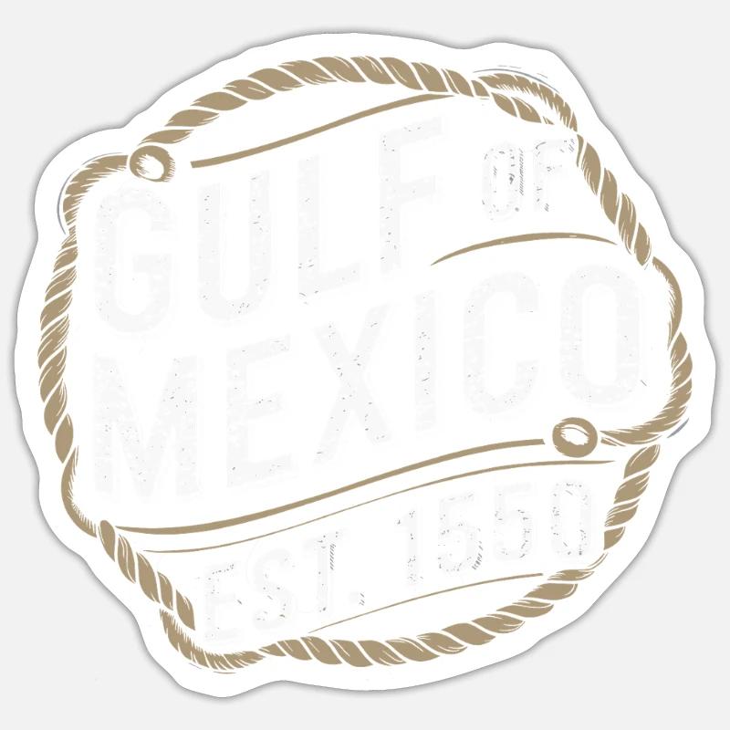 Golfe du Mexique - Sticker taille S (10 x 10 cm) - blanc mat