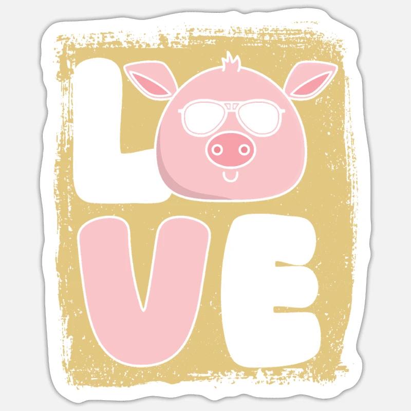 Pig - Sticker size S (10 x 10 cm) - white matte