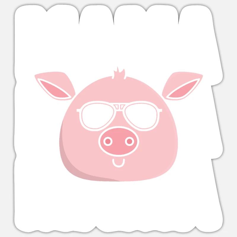 Maman Maman Cochon - Sticker taille S (10 x 10 cm) - blanc mat