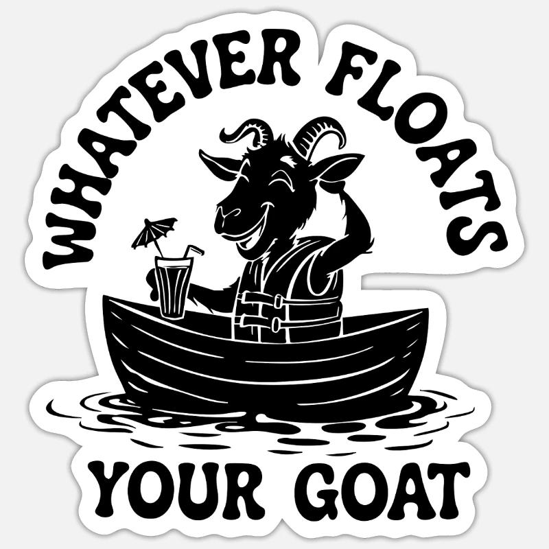 Float Goat Funny Floating Goat Design Sticker size S (10 x 10 cm)