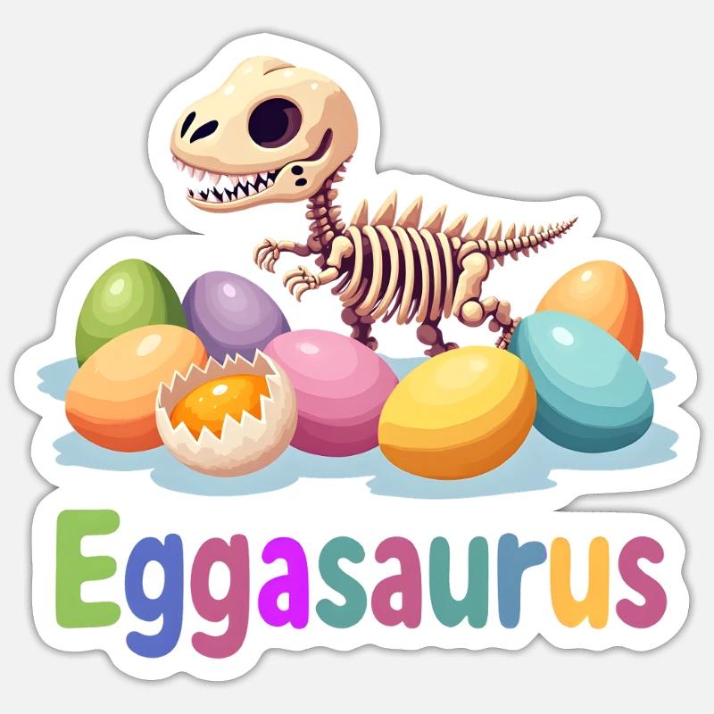 Eggasaurus Easter Stegosaurus Dinosaur Kleinkin Sticker size S (10 x 10 cm)