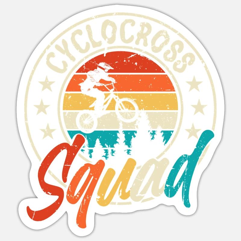 Cyclocross Squad - Sticker Größe S (10 x 10 cm) - Mattweiß