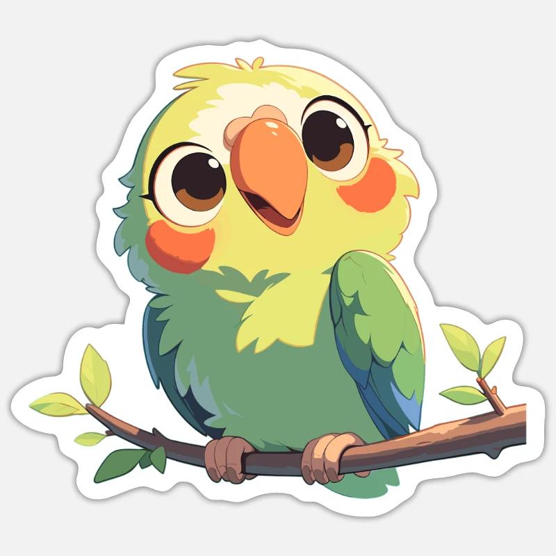 Perroquet Perroquet Perroquet - Sticker taille S (10 x 10 cm) - blanc mat