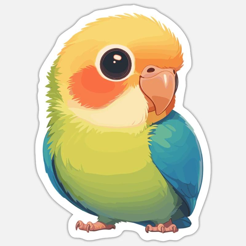 Perroquet Perroquet Perroquet - Sticker taille S (10 x 10 cm) - blanc mat