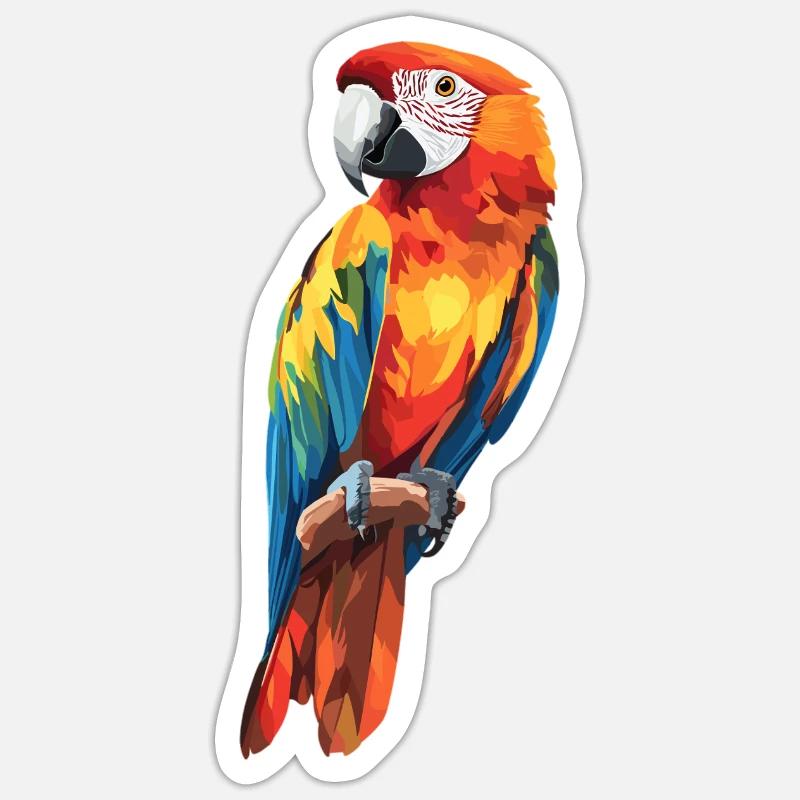 Parrot Parrot Parrot - Sticker size S (10 x 10 cm) - white matte
