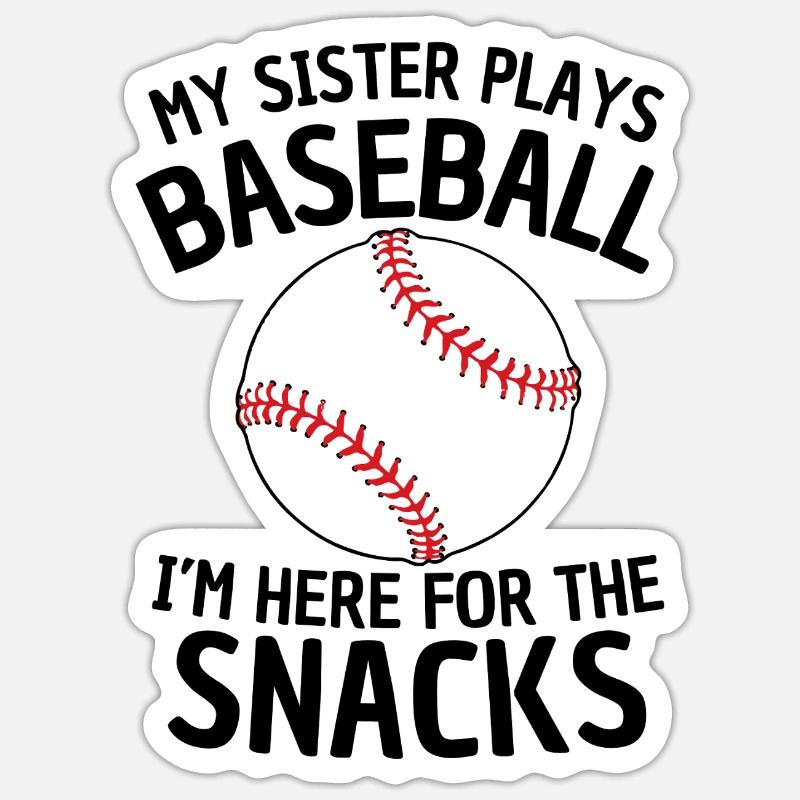 Drôle de conception de sœur de baseball Sticker taille S (10 x 10 cm)