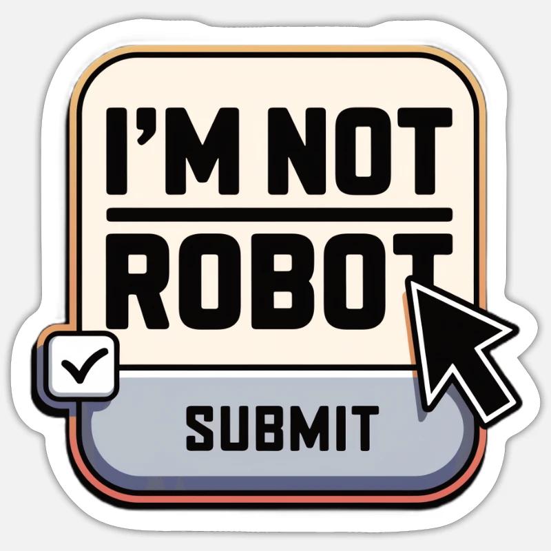 Captcha I'm Not Robot - Sticker size S (10 x 10 cm) - white matte