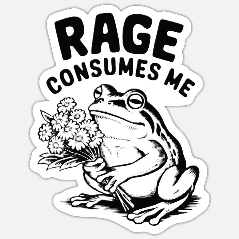 Rage Consumes Me Frog Toad Sticker size S (10 x 10 cm)