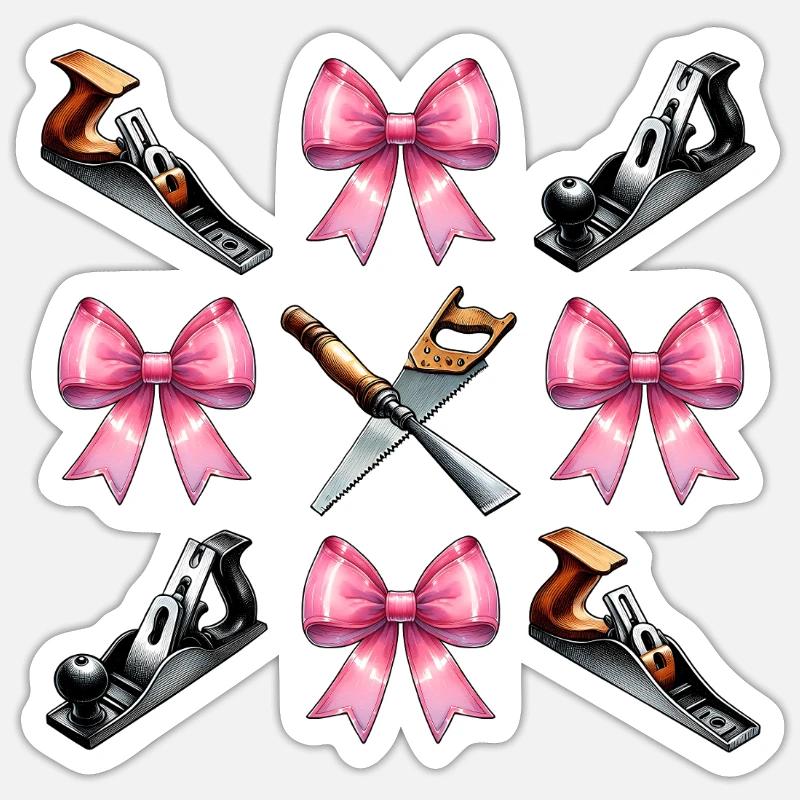 Coquette Arc Menuisier - Sticker taille S (10 x 10 cm) - blanc mat