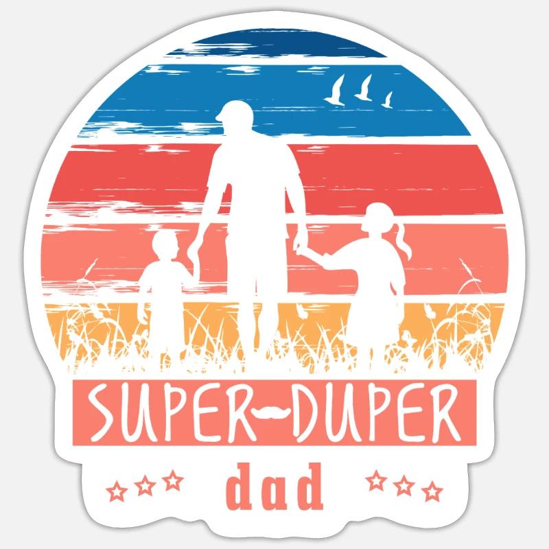 Super Duper Dad - Sticker Größe S (10 x 10 cm) - Mattweiß