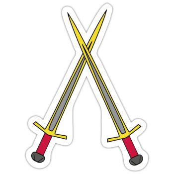 Schwert Ritter Mittelalter Krieger Schwerter - Sticker Größe S (10 x 10 cm) - Mattweiß - Vorne
