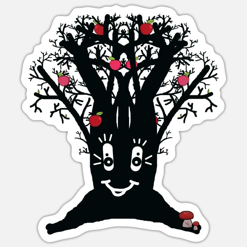 lustiger Apfelbaum Apfel Äpfel Sticker Größe S (10 x 10 cm)