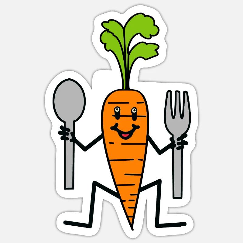Vegetables Kitchen Carrots Turnips - Sticker size S (10 x 10 cm) - white matte