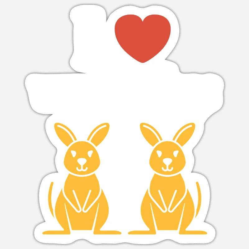 wallaby - Sticker size S (10 x 10 cm) - white matte