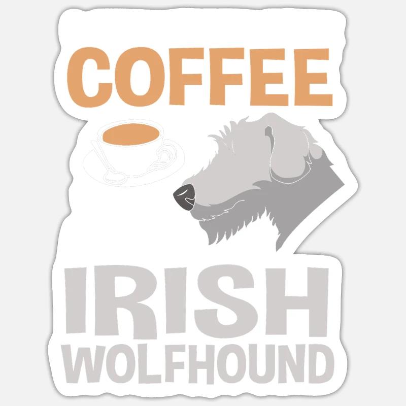 Irish wolfhound - Sticker size S (10 x 10 cm) - white matte