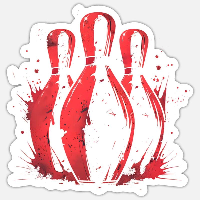 Bowling - Sticker taille S (10 x 10 cm) - blanc mat