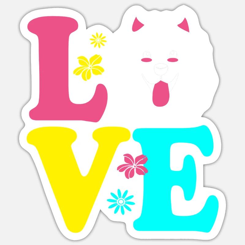 Samoyed Dog Samoyed - Sticker size S (10 x 10 cm) - white matte