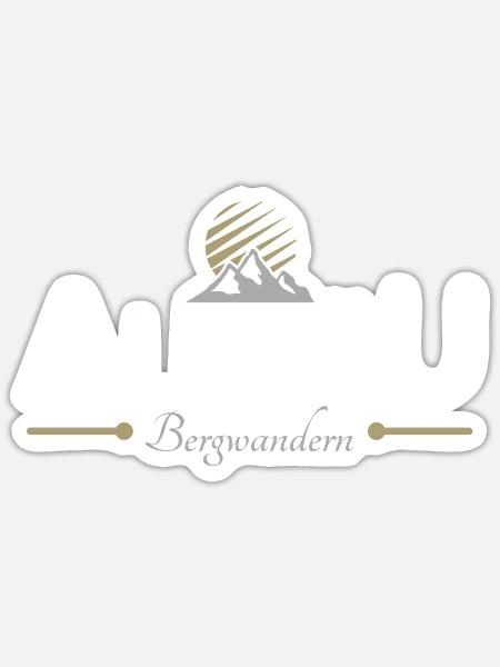 Allgäu Bergwandern - Sticker Größe S (10 x 10 cm) - Mattweiß