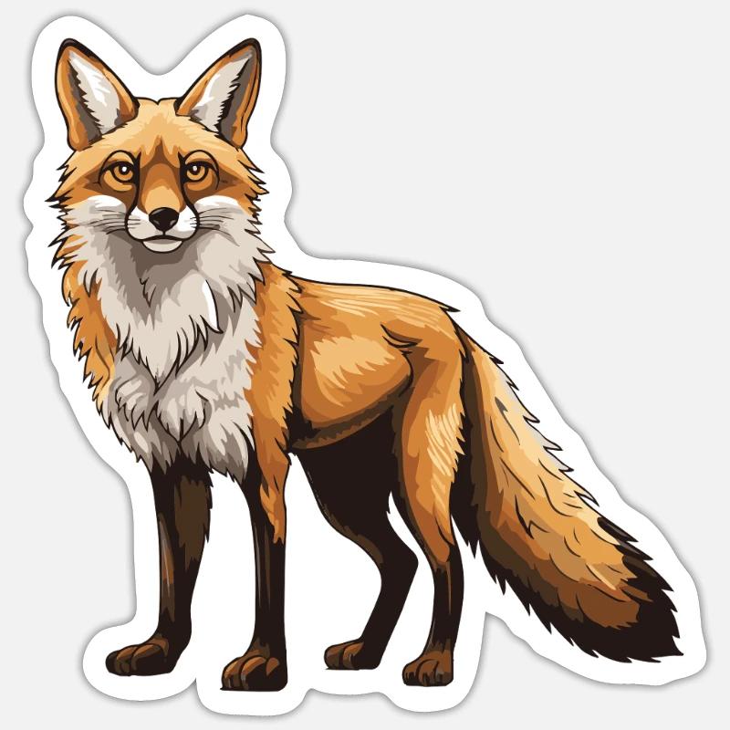 Fuchs Tier - Sticker Größe S (10 x 10 cm) - Mattweiß