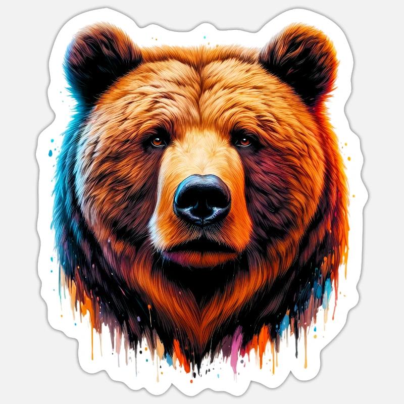 Bär - Sticker Größe S (10 x 10 cm) - Mattweiß