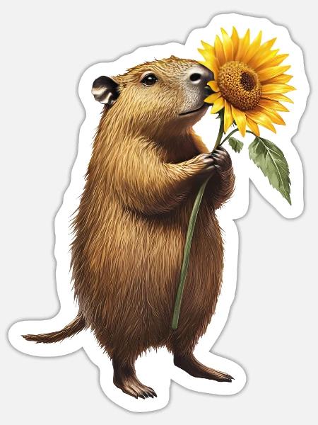Wasserschwein - Sticker Größe S (10 x 10 cm) - Mattweiß